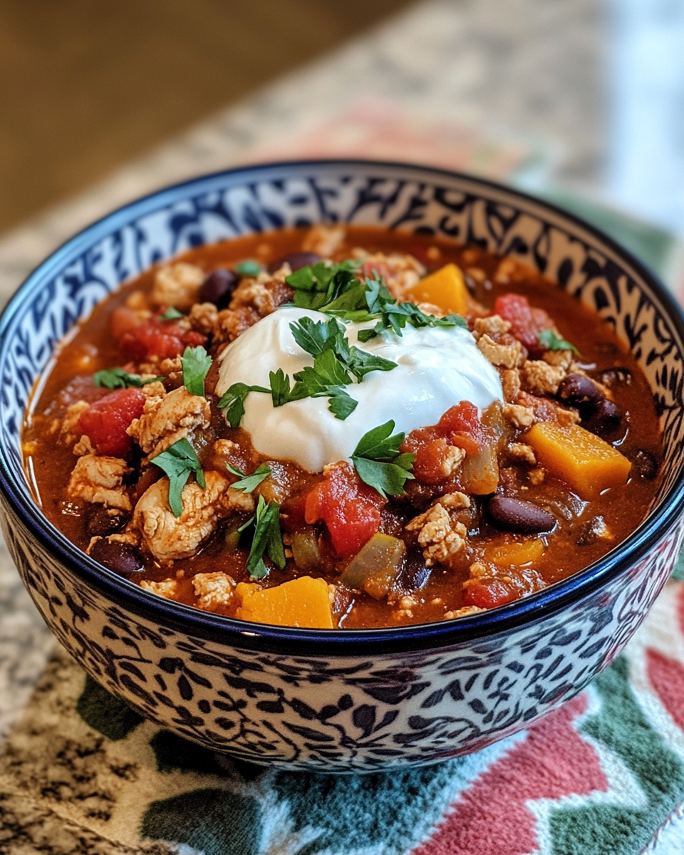 Butternut squash, black beans, and spices simmering in pressure cooker