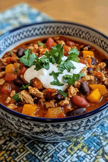 Butternut Squash and Turkey Chili taken with iphone 15 pro max --iw 2 --ar 4:5 --v 6.1 --raw