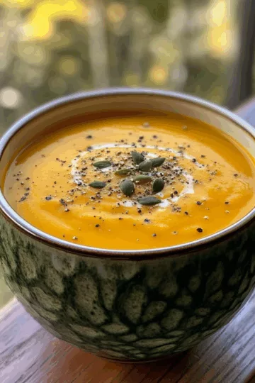 Butternut Squash Soup with Red Peppers taken with iphone 15 pro max --iw 2 --ar 4:5 --v 6.1 --raw