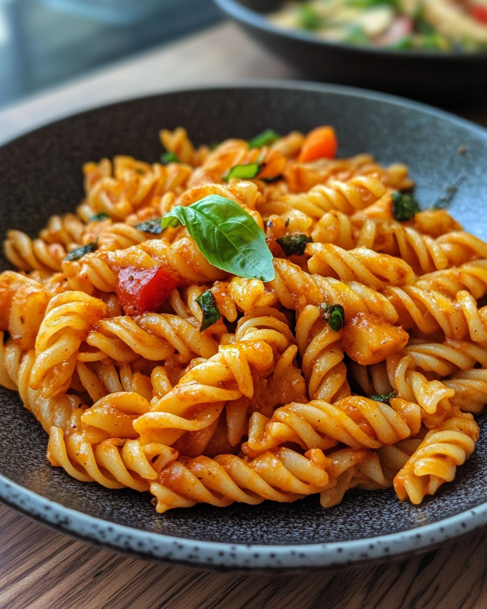Cheesy chilli crisp pasta with garlic and chili aroma