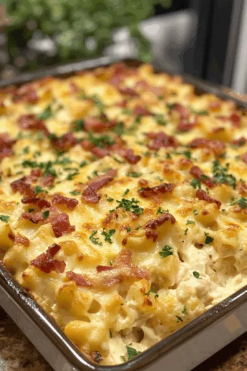Chicken Bacon Ranch Casserole taken with iphone 15 pro max --iw 2 --ar 4:5 --v 6.1 --raw