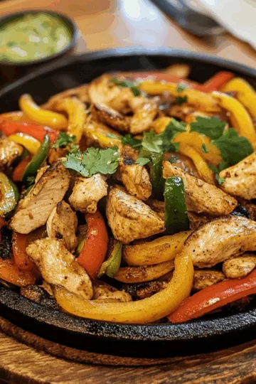 Chicken Fajitas (Sizzling Family Favorite) taken with iphone 15 pro max --iw 2 --ar 4:5 --v 6.1 --raw