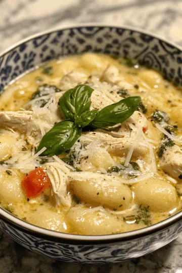 Chicken Gnocchi Pesto Soup taken with iphone 15 pro max --iw 2 --ar 4:5 --v 6.1 --raw