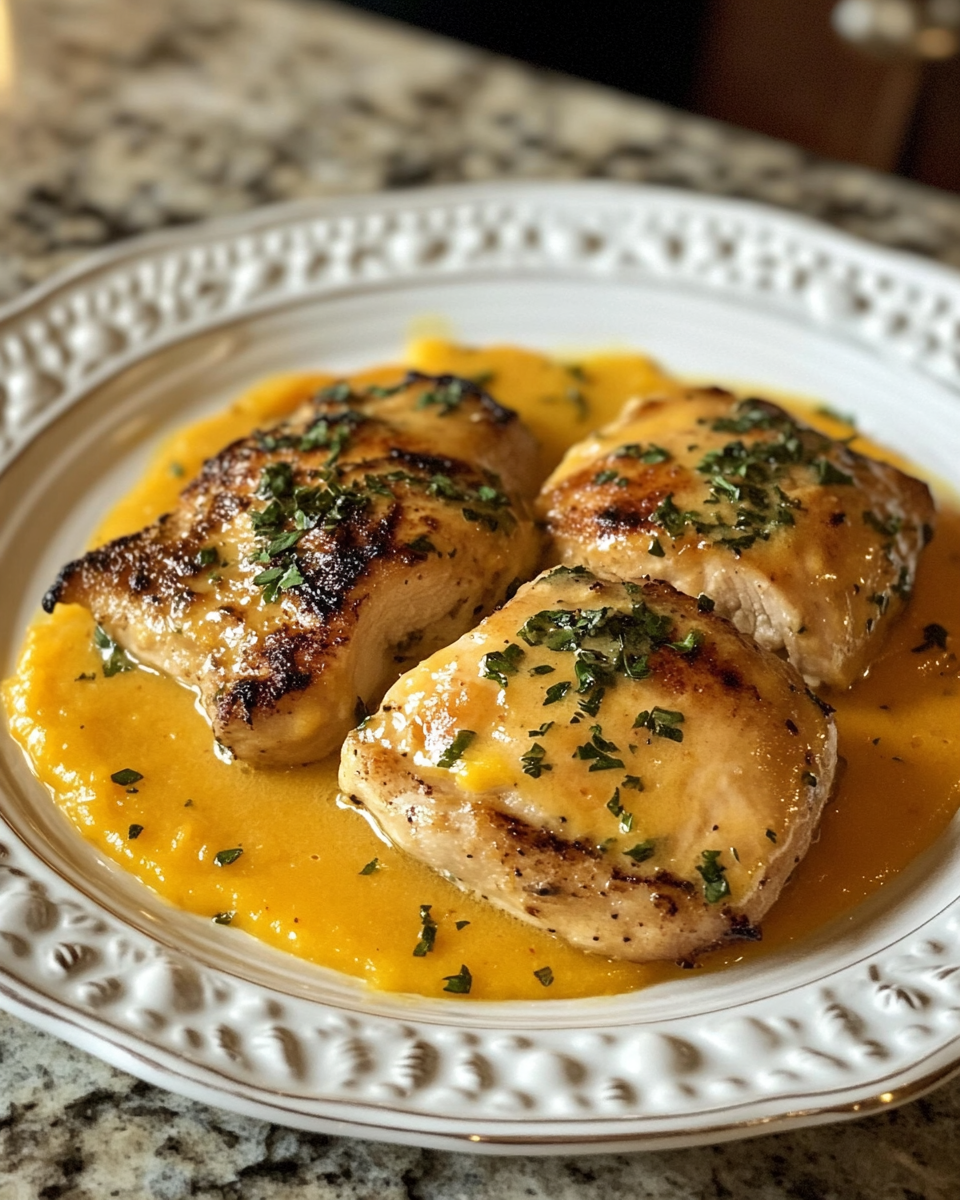 Creamy butternut squash butter chicken in pressure cooker