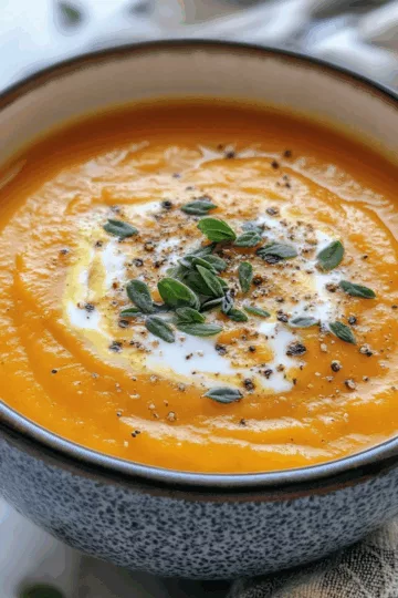 Creamy Roasted Butternut Squash Soup taken with iphone 15 pro max --iw 2 --ar 4:5 --v 6.1 --raw
