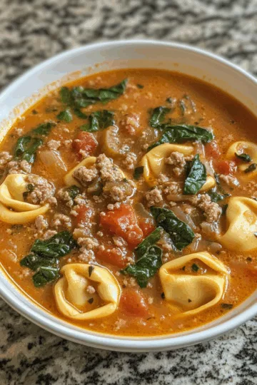 Creamy Tortellini Soup taken with iphone 15 pro max --iw 2 --ar 4:5 --v 6.1 --raw