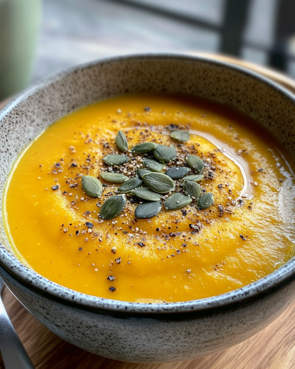 Steaming curried butternut squash soup in pressure cooker