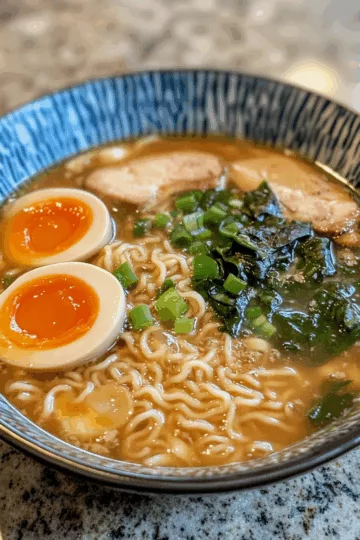 Easy Homemade Ramen Noodle Soup taken with iphone 15 pro max --iw 2 --ar 4:5 --v 6.1 --raw