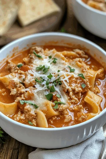 Easy Turkey Lasagna Soup Recipe (30-Minute Meal) taken with iphone 15 pro max --iw 2 --ar 4:5 --v 6.1 --raw
