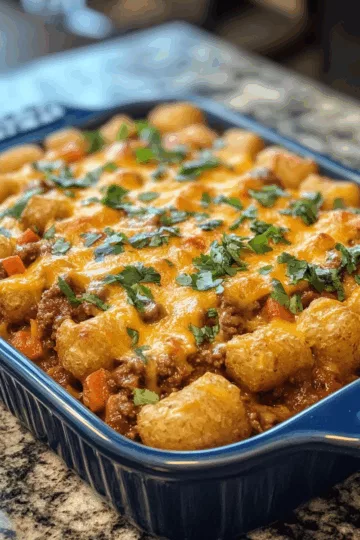 Easy Weeknight Chili Tater Tot Casserole taken with iphone 15 pro max --iw 2 --ar 4:5 --v 6.1 --raw