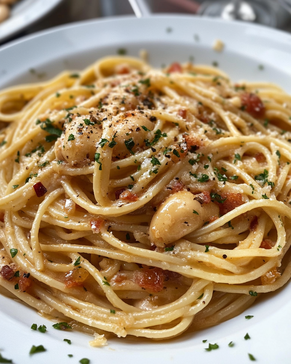 Ingredients for creamy garlic sauce pasta on kitchen counter
