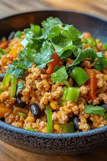 Ground Turkey Enchilada Stir-Fry with Couscous taken with iphone 15 pro max --iw 2 --ar 4:5 --v 6.1 --raw