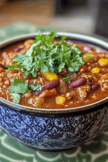 Healthy Turkey Chili taken with iphone 15 pro max --iw 2 --ar 4:5 --v 6.1 --raw
