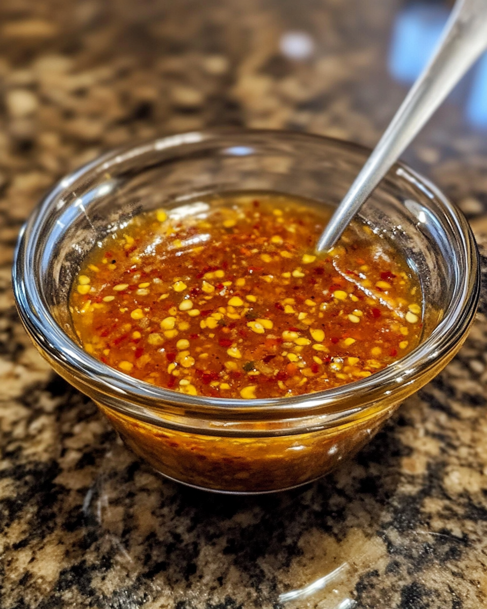Sweet chili sauce stored in ice cube tray for freezing portions