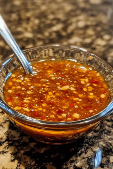 Homemade Thai Sweet Chili Dipping Sauce taken with iphone 15 pro max --iw 2 --ar 4:5 --v 6.1 --raw
