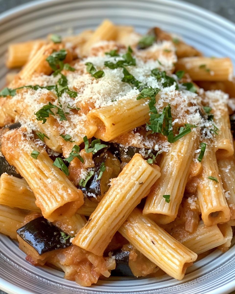 Instant Pot eggplant parmesan resting with melted mozzarella cheese