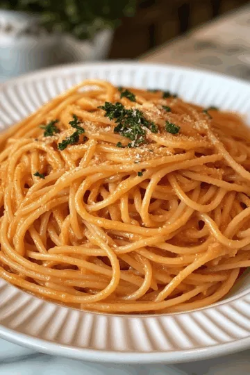Instant Pot Roasted Red Pepper Pasta taken with iphone 15 pro max --iw 2 --ar 4:5 --v 6.1 --raw