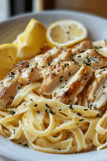 Lemon Chicken Pasta taken with iphone 15 pro max --iw 2 --ar 4:5 --v 6.1 --raw