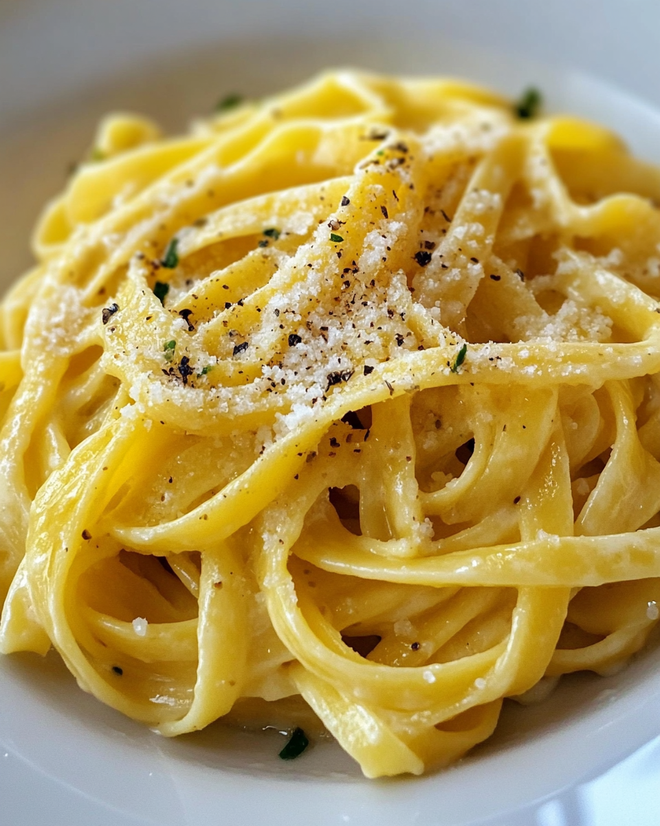 Served plate of spaghetti aglio e olio garnished with parsley and grated parmesan