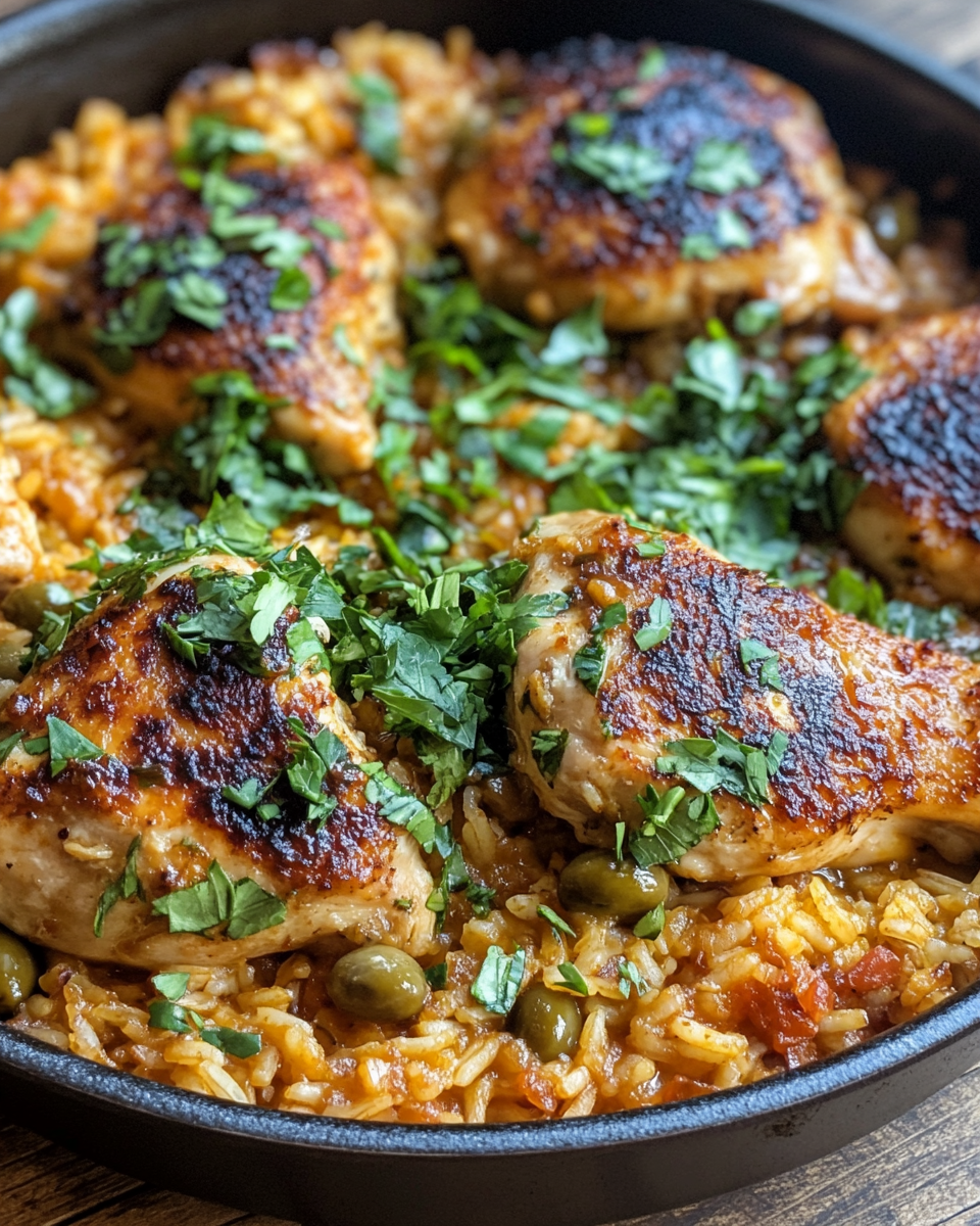 Ingredients for one pot chicken and rice laid out