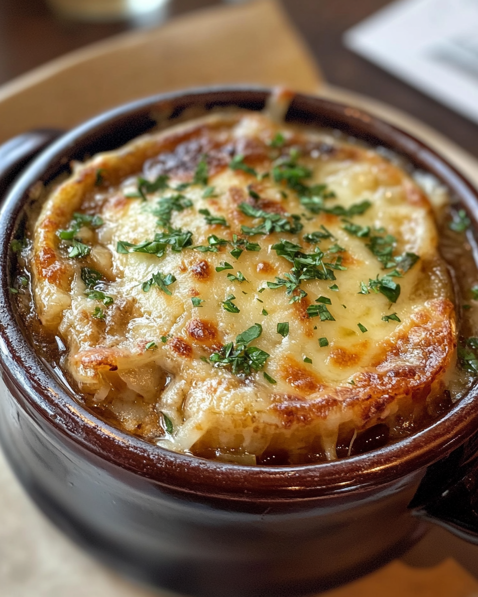 Outback Walkabout Onion Soup bubbling gently in pressure cooker