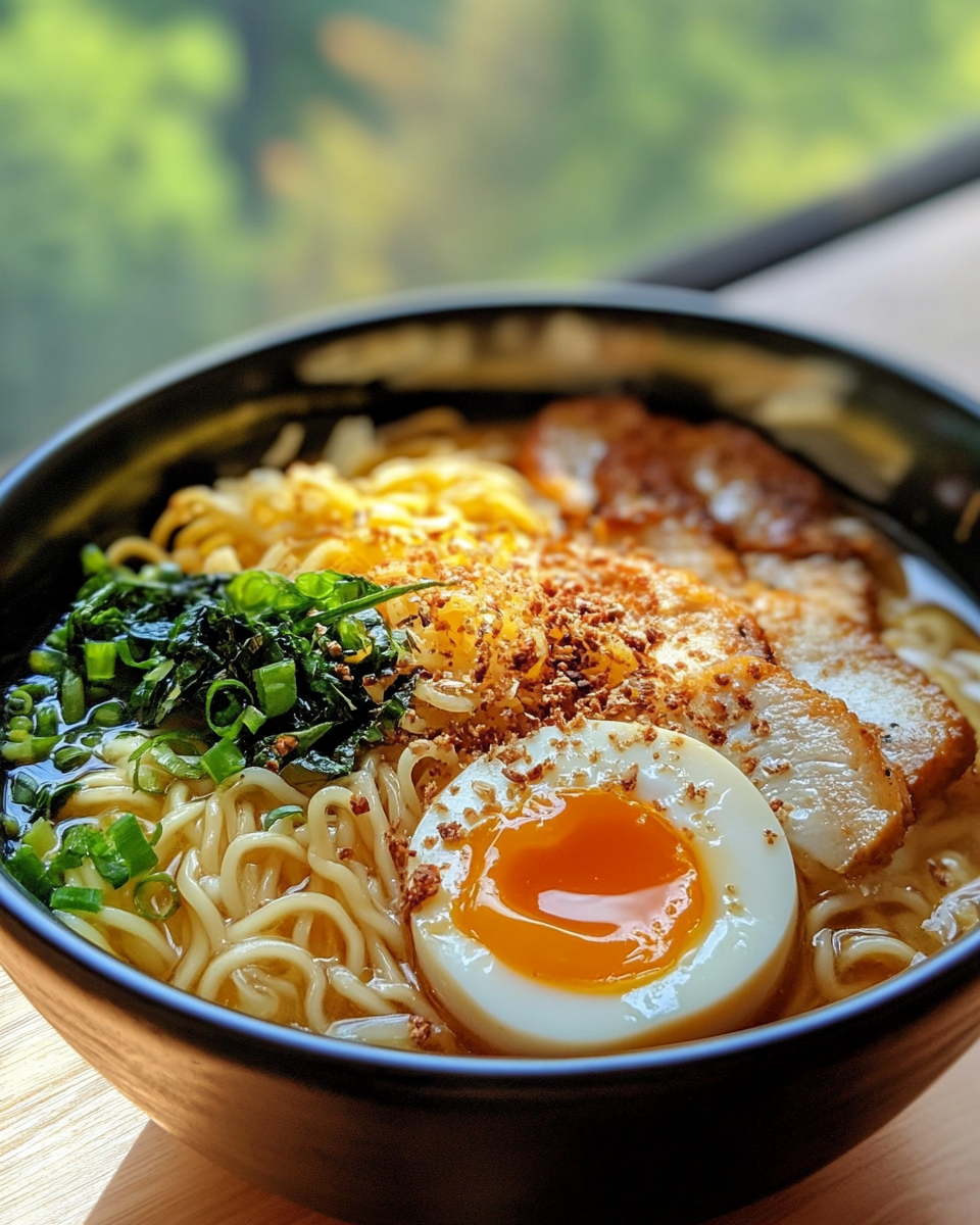 Ingredients for ramen eggs marinade including soy sauce, mirin, and star anise