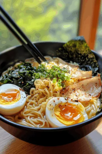 Ramen Noodle & Egg taken with iphone 15 pro max --iw 2 --ar 4:5 --v 6.1 --raw