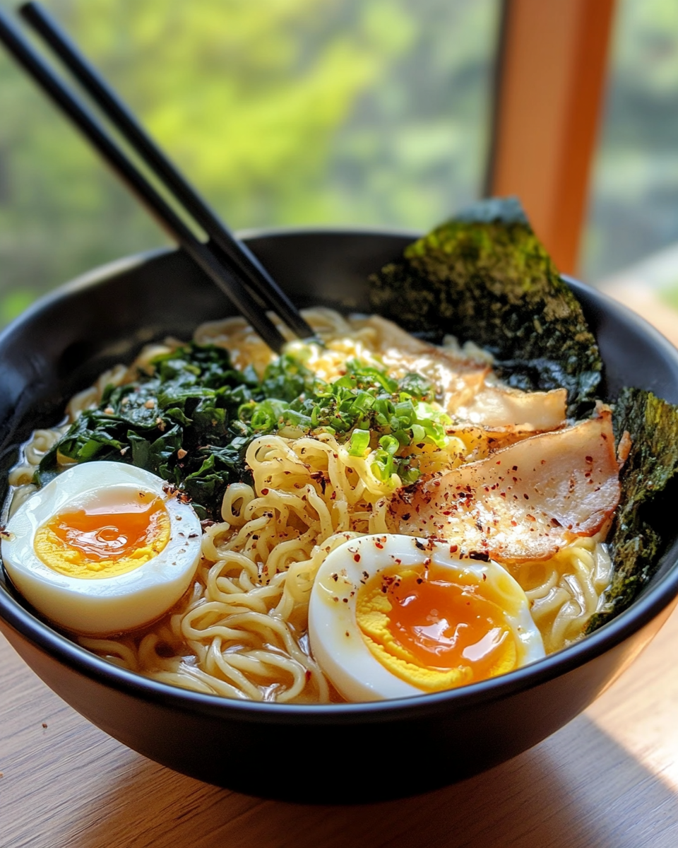 Freshly cooked ramen eggs steaming hot from the pressure cooker