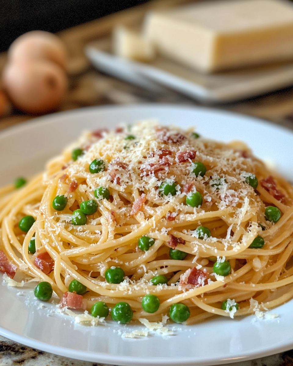 Pressure cooker with creamy pancetta pasta beginning to cook