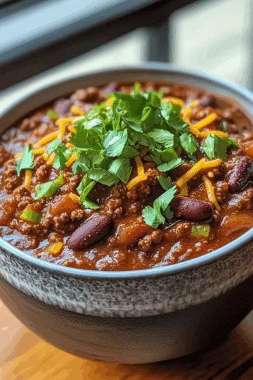 Slow Cooker Chili taken with iphone 15 pro max --iw 2 --ar 4:5 --v 6.1 --raw