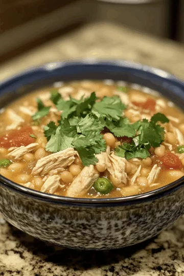 Slow Cooker White Chicken Chili taken with iphone 15 pro max --iw 2 --ar 4:5 --v 6.1 --raw