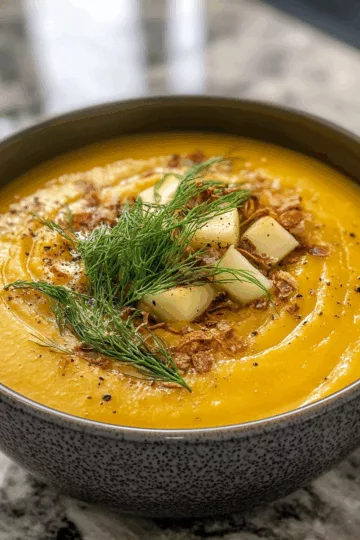 Squash and Fennel Soup with Caramelized Apple taken with iphone 15 pro max --iw 2 --ar 4:5 --v 6.1 --raw