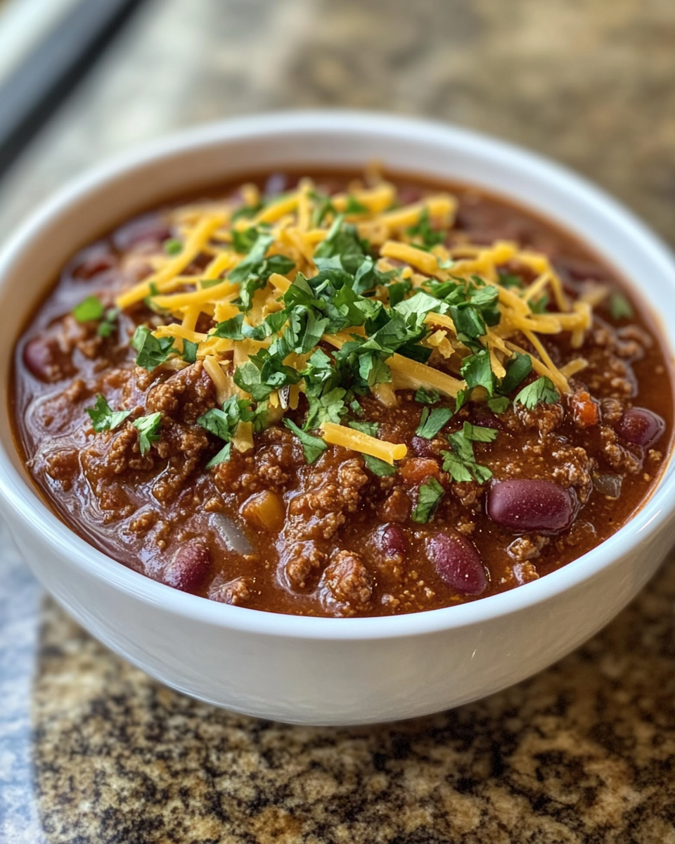 Steaming brisket chili in pressure cooker