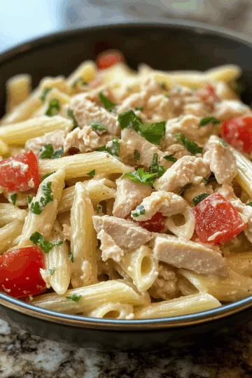 Tuna Pasta Salad taken with iphone 15 pro max --iw 2 --ar 4:5 --v 6.1 --raw