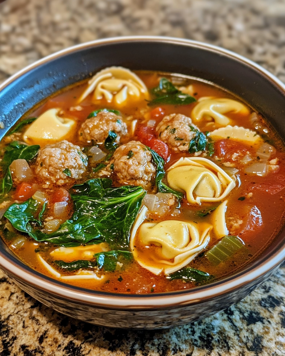 Ingredients for turkey meatball tortellini soup in pressure cooker