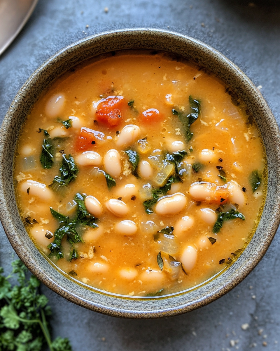 Fresh ingredients and Italian sausage ready for Tuscan white bean soup
