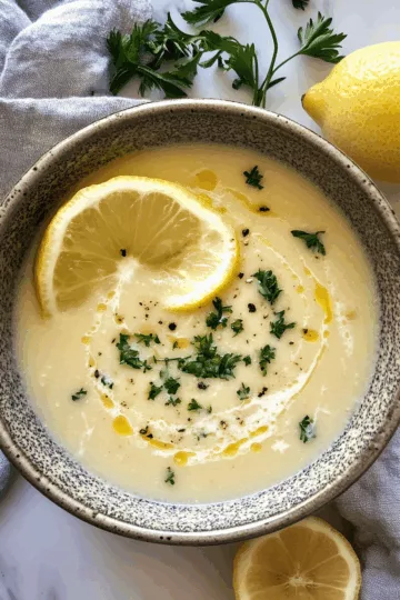 Vegan Avgolemono Soup (Greek Soup with Lemon) taken with iphone 15 pro max --iw 2 --ar 4:5 --v 6.1 --raw