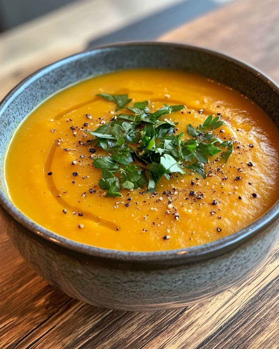 Ingredients for vegan butternut squash soup laid out on kitchen counter