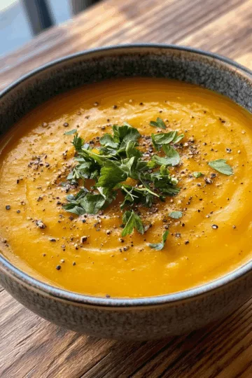 Vegan Butternut Squash Soup taken with iphone 15 pro max --iw 2 --ar 4:5 --v 6.1 --raw