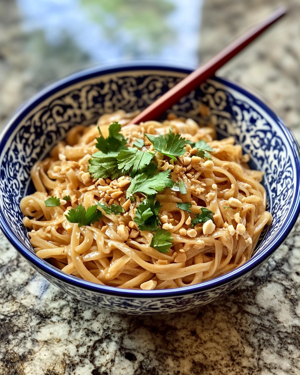Ingredients lined up for creamy spicy peanut sauce and rice noodles