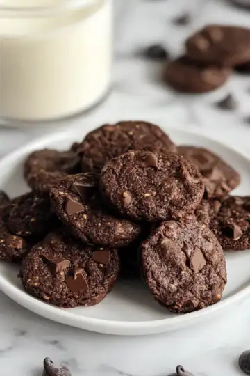 3 Ingredient Healthy Chocolate Cookies taken with iphone 15 pro max --iw 2 --ar 4:5 --v 6.1 --raw