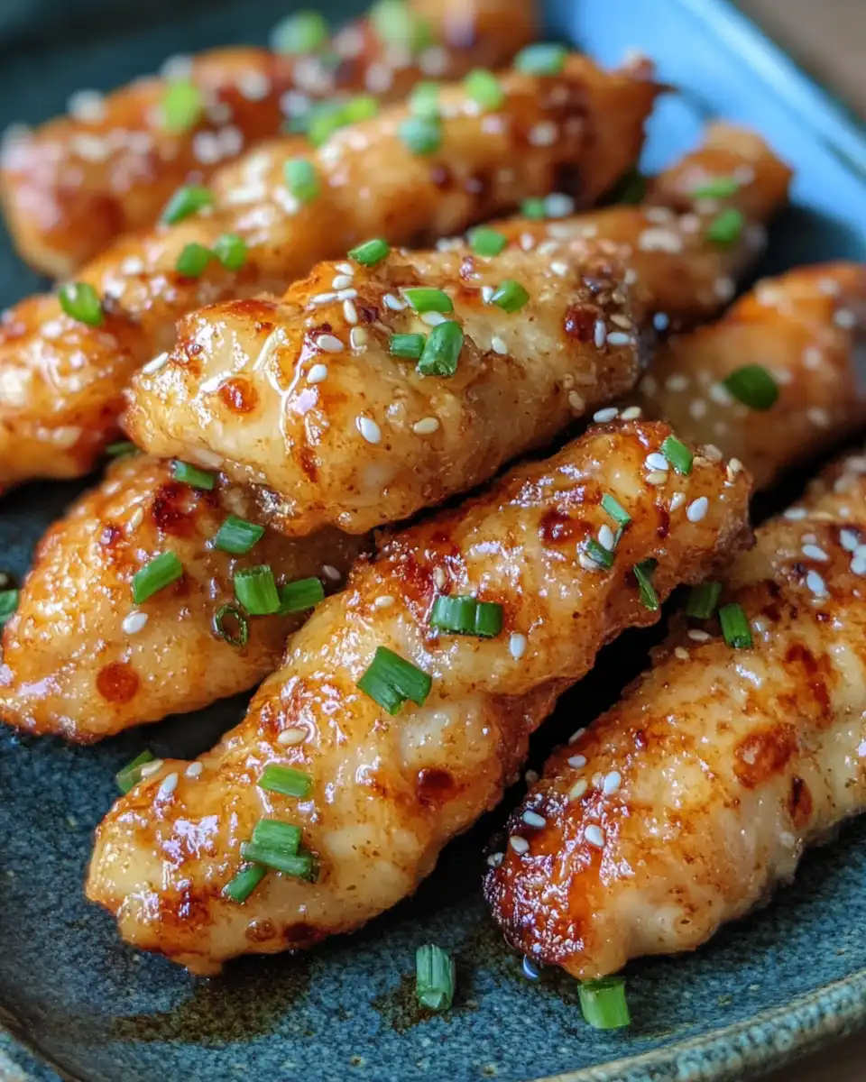 Air fryer honey butter garlic chicken tenders cooking in air fryer