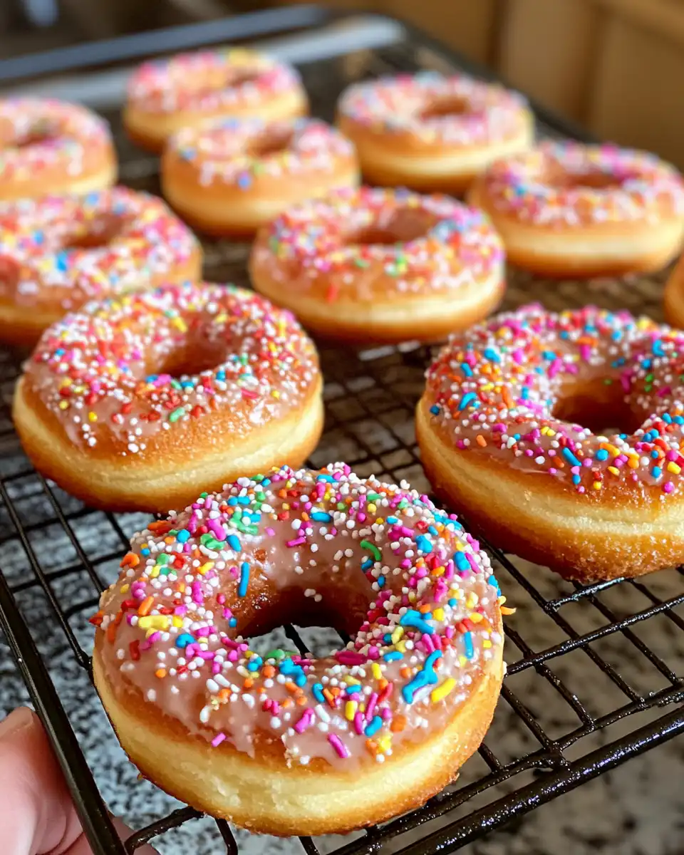 Air fryer vegan donuts fresh from cooker, crispy outside and tender inside