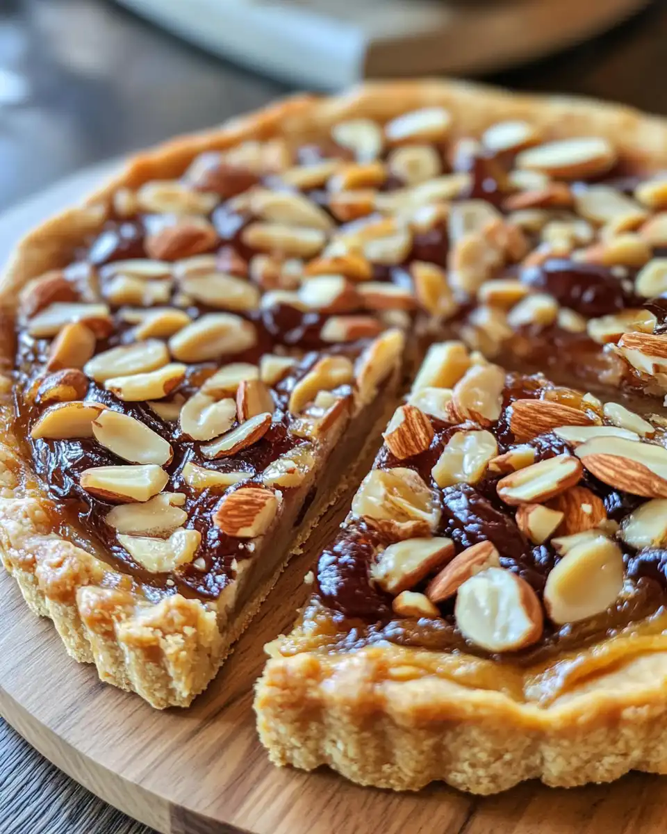 Ingredients for almond and Medjool date tart on kitchen table