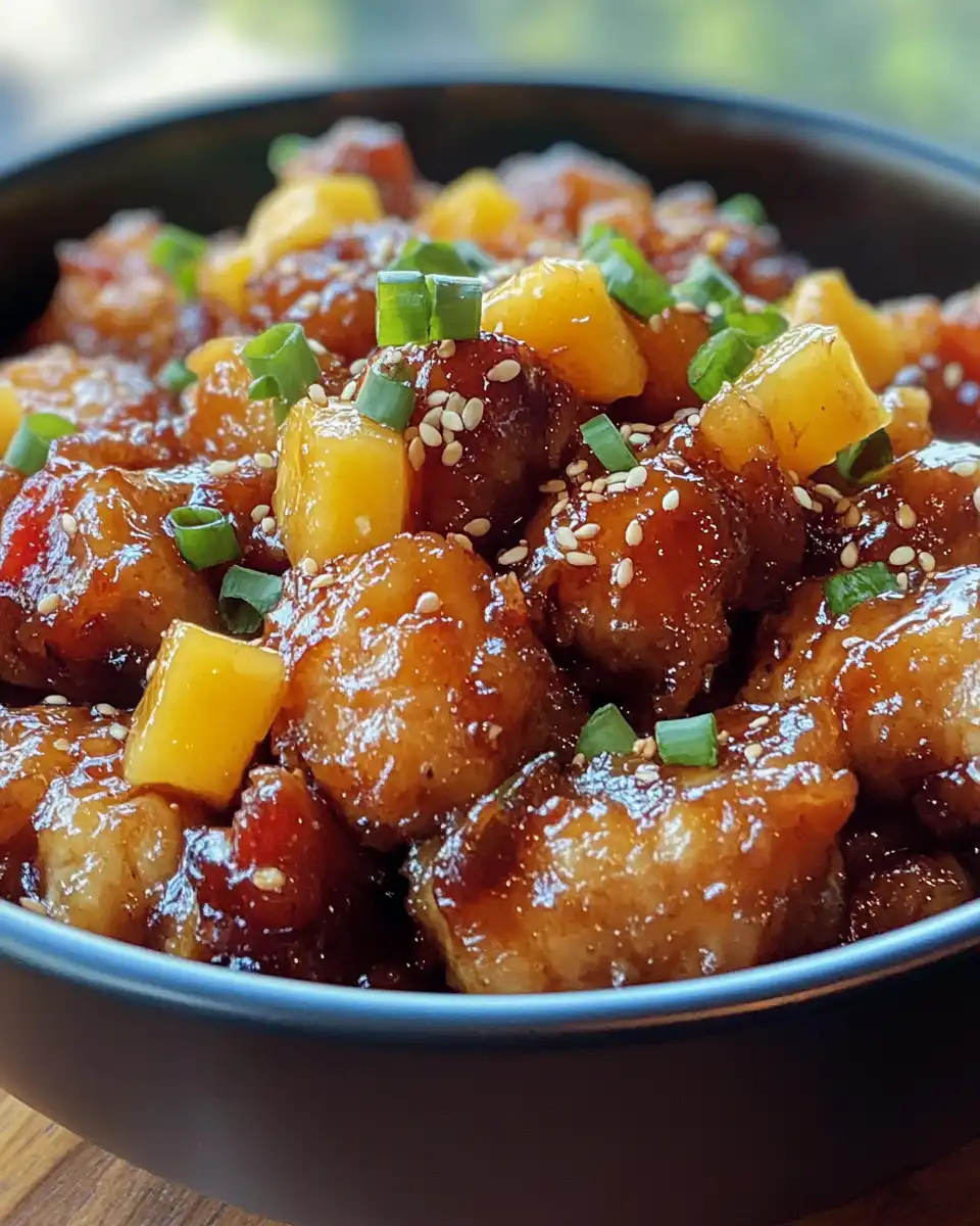 Ingredients for Asian mango chicken prepared and ready to cook