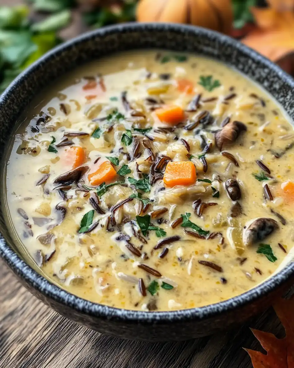 Ingredients for autumn wild rice soup laid out