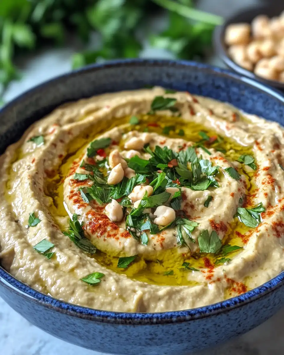 Baba ganoush served on a pita bread with fresh herbs