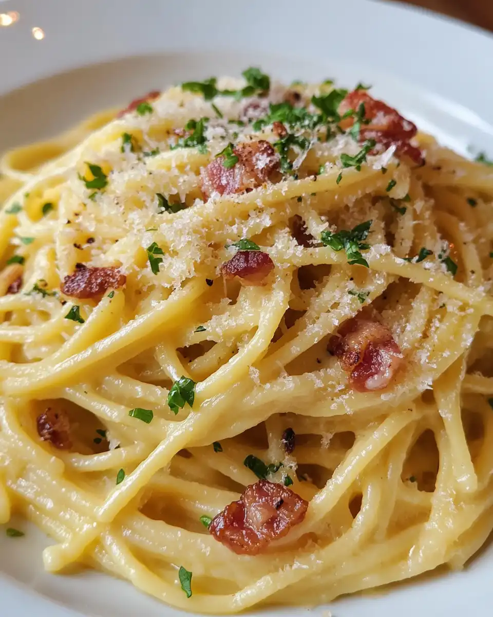 Ingredients for pressure cooker bacon carbonara pasta in wooden bowl