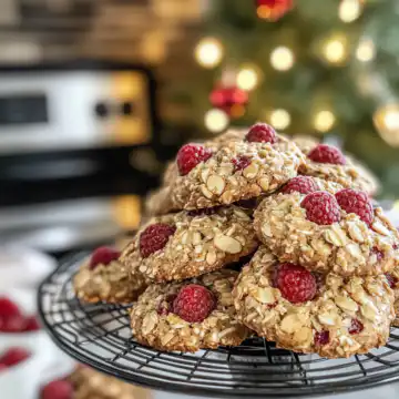 Bake Festive Raspberry-Filled Almond Cookies taken with iphone 15 pro max --iw 2 --ar 4:5 --v 6.1 --raw