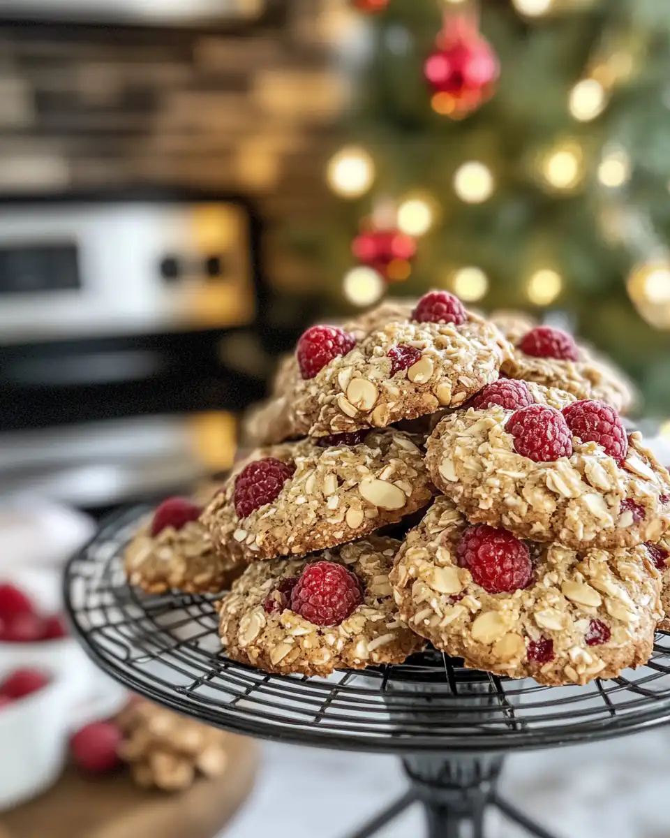 Freshly baked raspberry filled almond cookies steaming in pressure cooker
